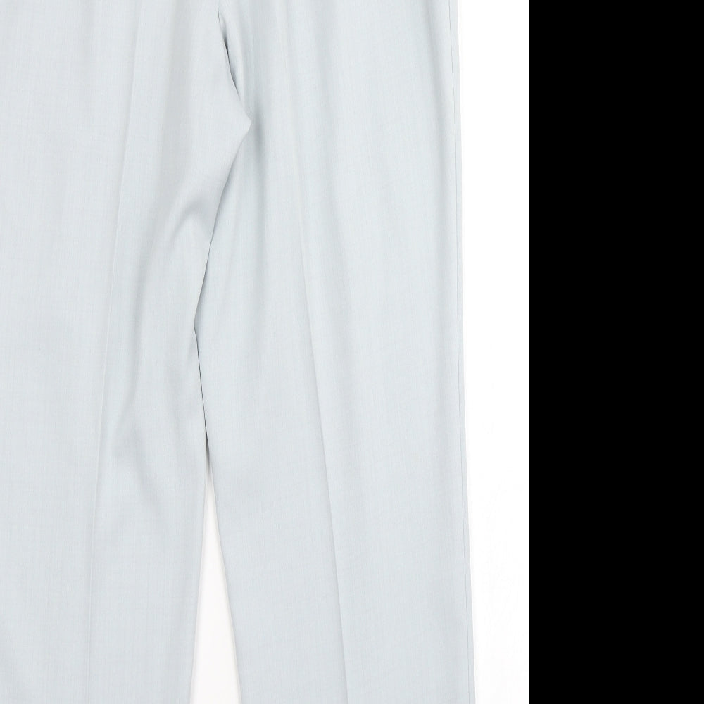 Brand and care label for Classics women’s blue dress pants trousers, size UK 14, 26-inch leg