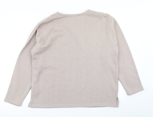 Back view of Bonmarché women’s brown pullover sweatshirt, size M