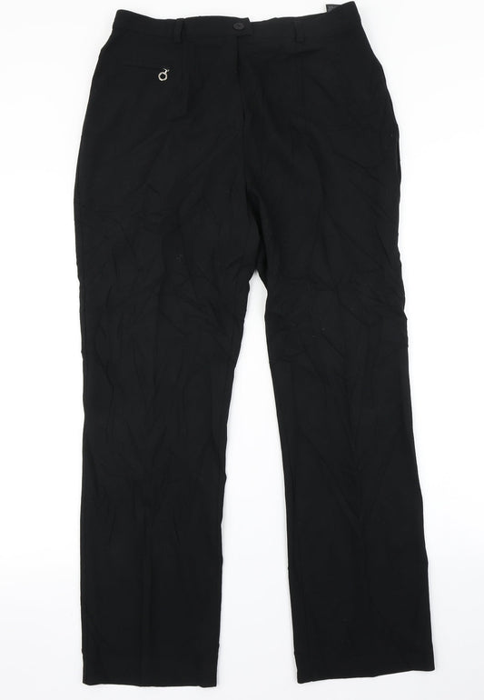 Womens UK Size 14 Marks & Spencer Regular Fit Dress Pants Black Trousers