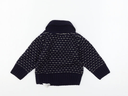 La Redoute Boys Blue Knit Pullover Jumper Size 3-6 Months
