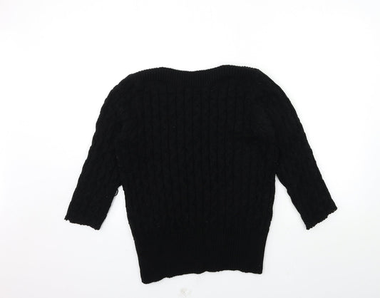 Per Una Womens Black Knit Pullover Jumper Size 12