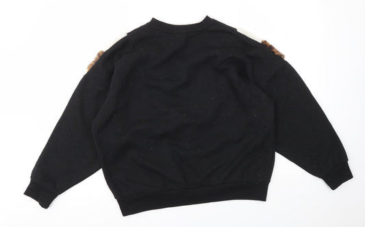 Primark Womens Black Animal Print Pullover Jumper Size S