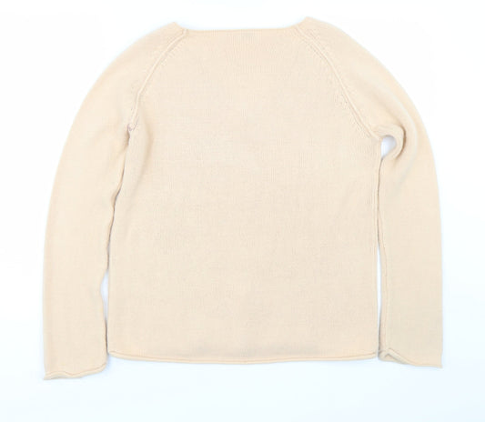 Womens UK Size L EA Beige Pullover Jumper