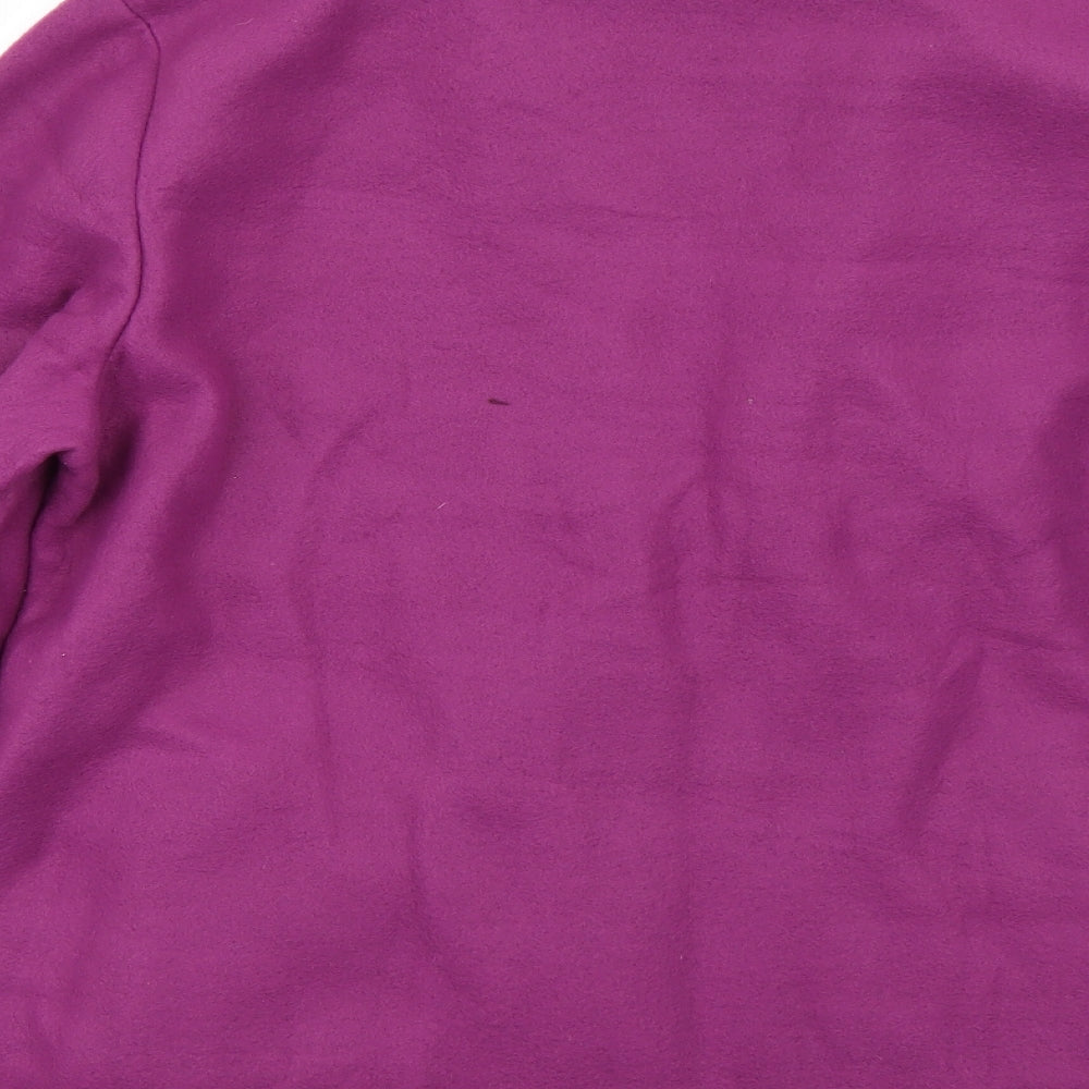 anne de lancay Womens Purple Floral Full Zip Sweatshirt Size L