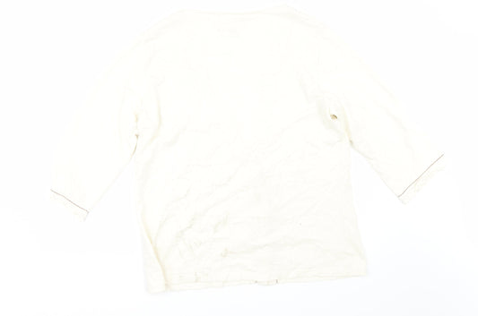 Natural Womens Beige Cardigan Jumper Size 2XL
