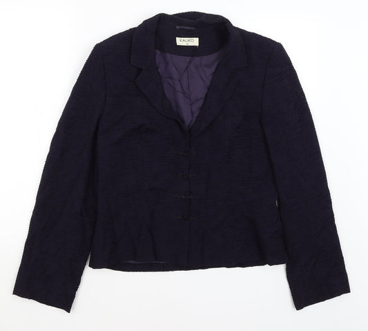 Additional front view of Kaliko women’s purple jacket blazer, size UK 14