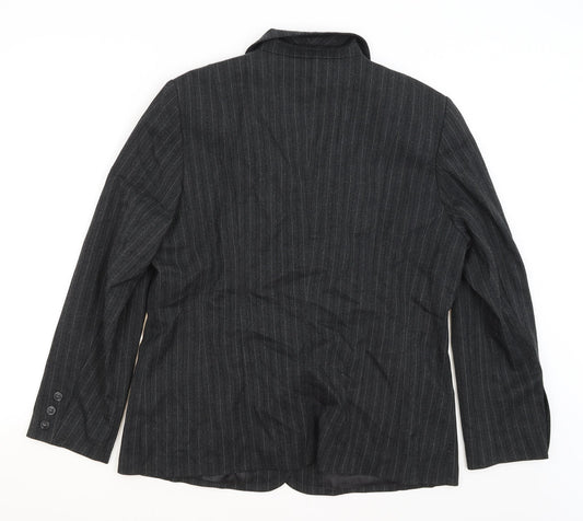 Oscar B Womens Grey Striped  Jacket Blazer Size 18