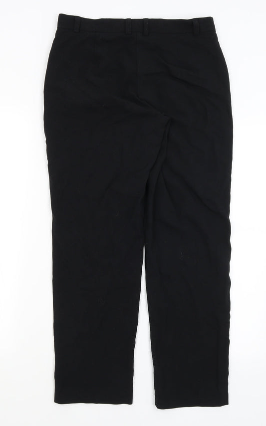 Womens UK Size 10 M&S Regular Fit Dress Pants Black Trousers