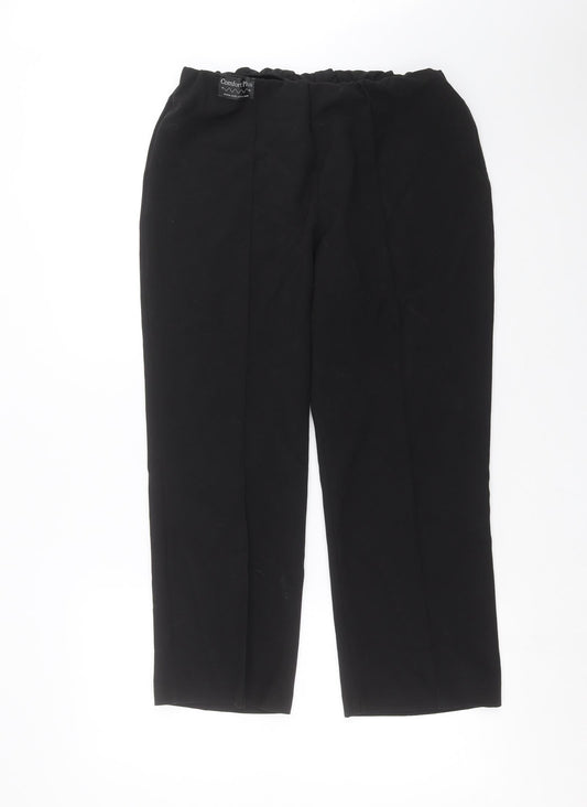 Classic Womens Black Trousers Size 12 L25 in