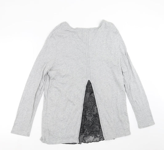 La Redoute Womens Grey Knit Pullover Jumper Size 18 - Lace Hem