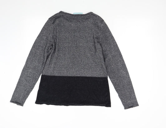Avenue Womens Silver Knit Pullover Jumper Size 12
