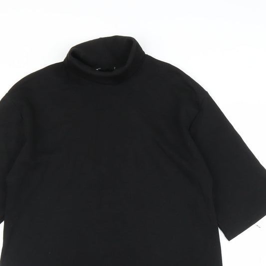 Womens UK Size L Preworn Black Tunic Blouse