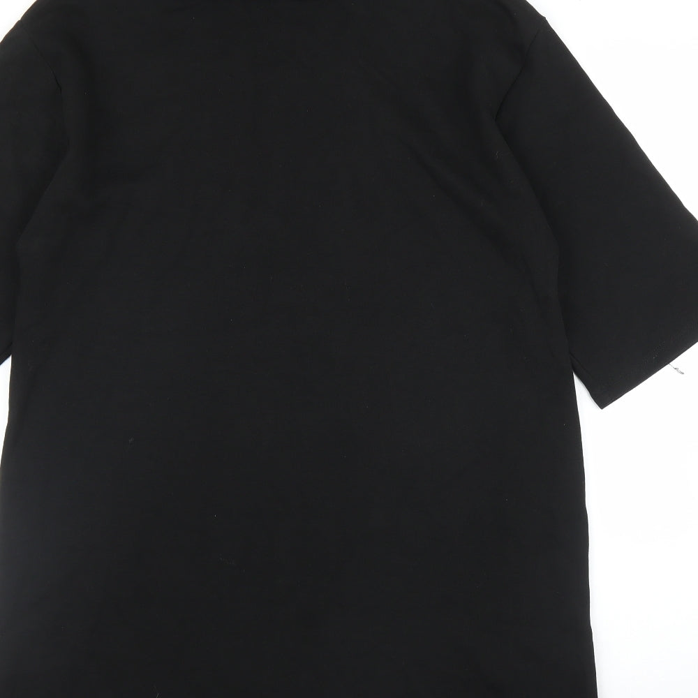 Womens UK Size L Preworn Black Tunic Blouse