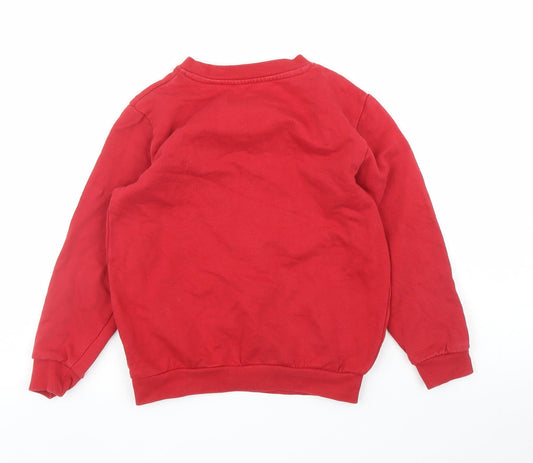 Preworn Boys Red Pullover Jumper Size 7 Years