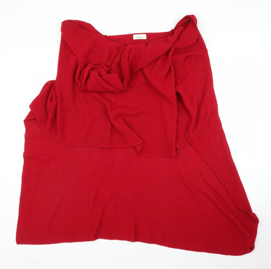 Womens UK Size One Size Linea Red Cape Jumper