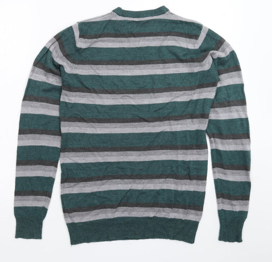 Cedar Wood State Mens Multicoloured Striped Knit Pullover Jumper Size XS