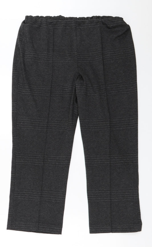 Womens UK Size 12 Classic Regular Fit Capri Grey Trousers