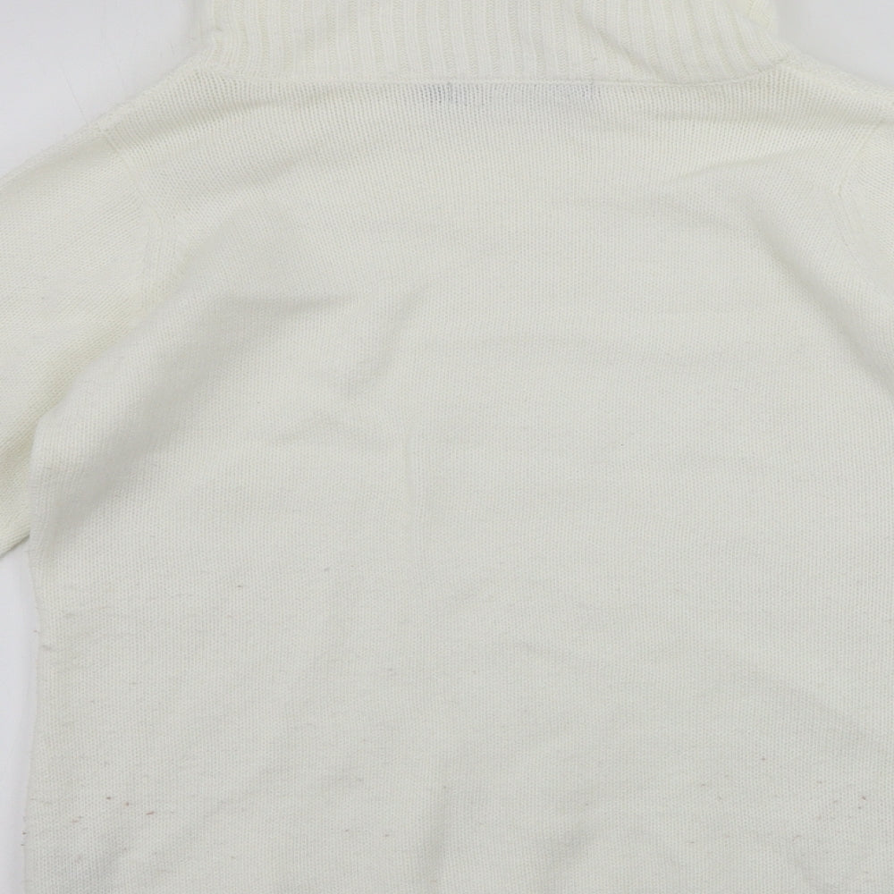 Brand and care label for EWM women’s ivory jumper, size L