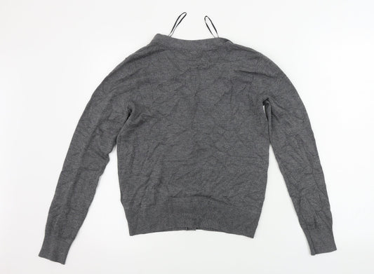 Womens UK Size XS H&M Grey Cardigan Jumper