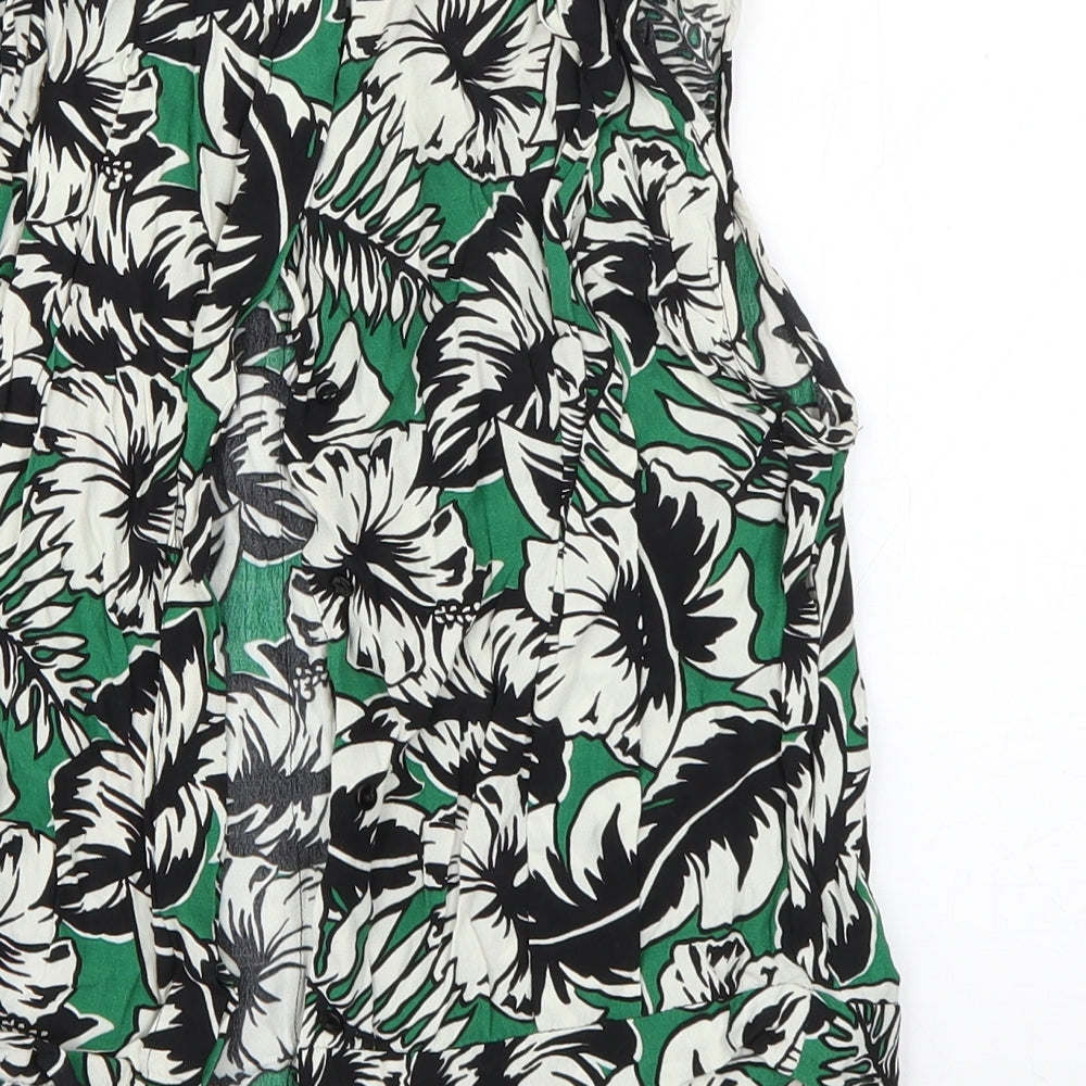 Womens UK Size S Zara Green Basic Tank