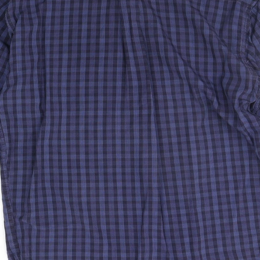 Mens UK Size S Marks and Spencer Blue Button-Up Long Sleeve Casual Shirt