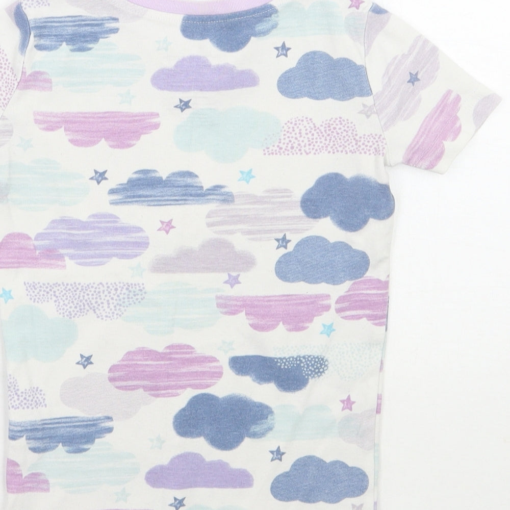 Kirkland Girls White Geometric Basic T-Shirt Size 5 Years
