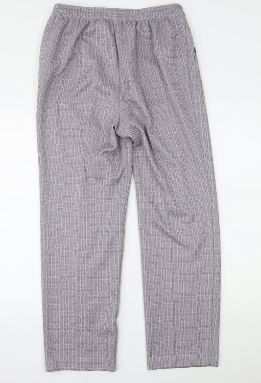 Marks and Spencer Mens Purple Houndstooth Trousers Size 16 L27 in