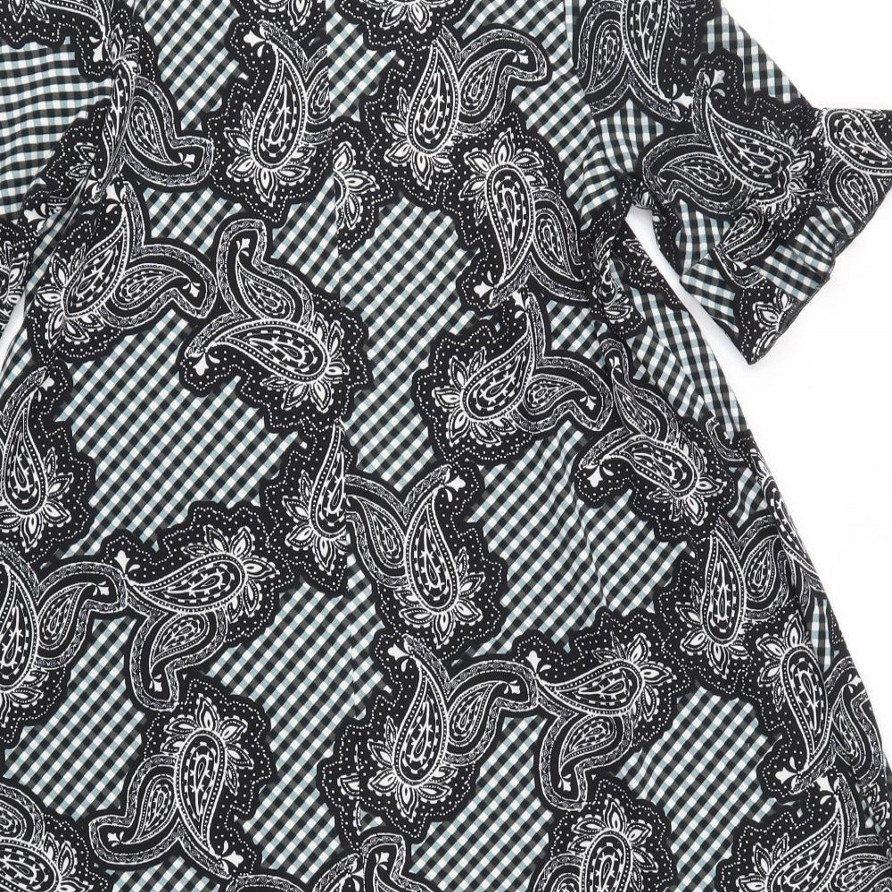 Brand and care label for Capsule women’s multicoloured paisley a-line, size UK 12