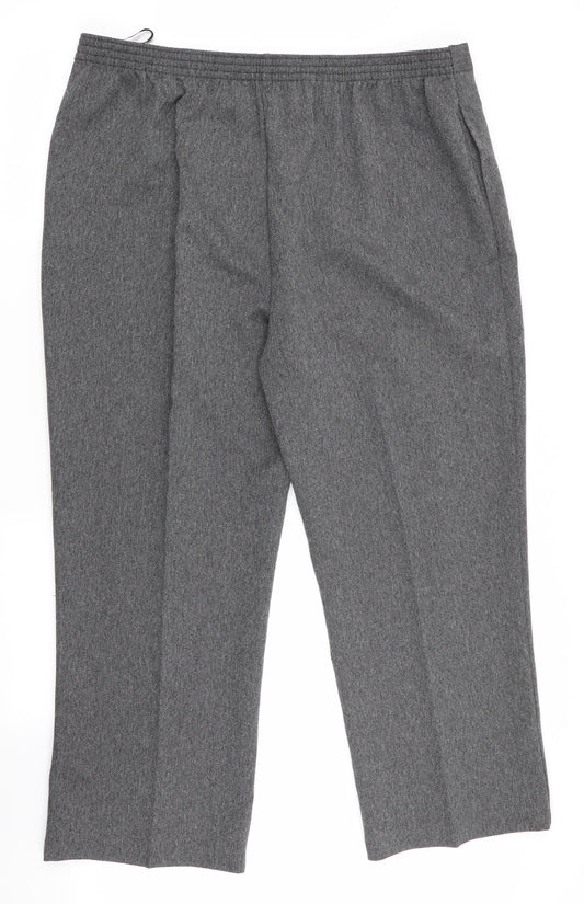 Autonomy Womens Grey Herringbone Trousers Size 20 L26.5 in - Back Elastication