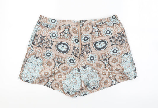 H&M Womens Multicoloured Geometric Hot Pants Shorts Size 8