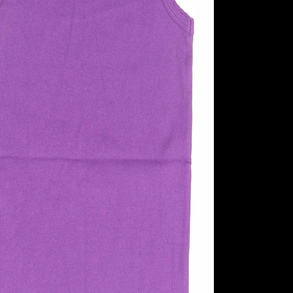 Petite Fleur Womens Purple Striped Basic Tank Size 12