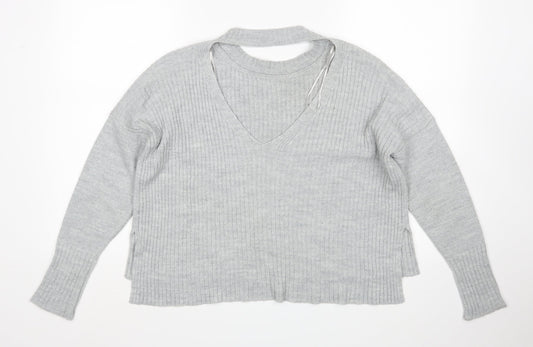 Womens UK Size 8 Miss Selfridge Grey Pullover Jumper