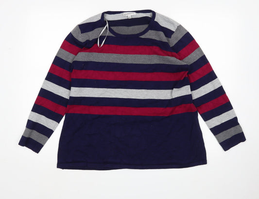 Additional front view of Chianti women’s multicoloured striped jumper, size XL