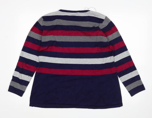Chianti Womens Multicoloured Striped Pullover Jumper Size XL