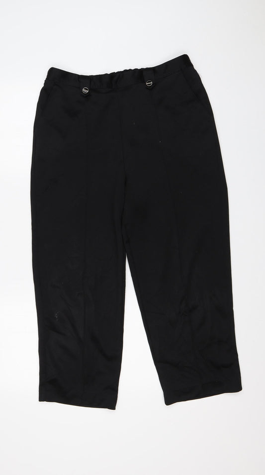 Womens UK Size 14 BM Regular Fit Black Trousers