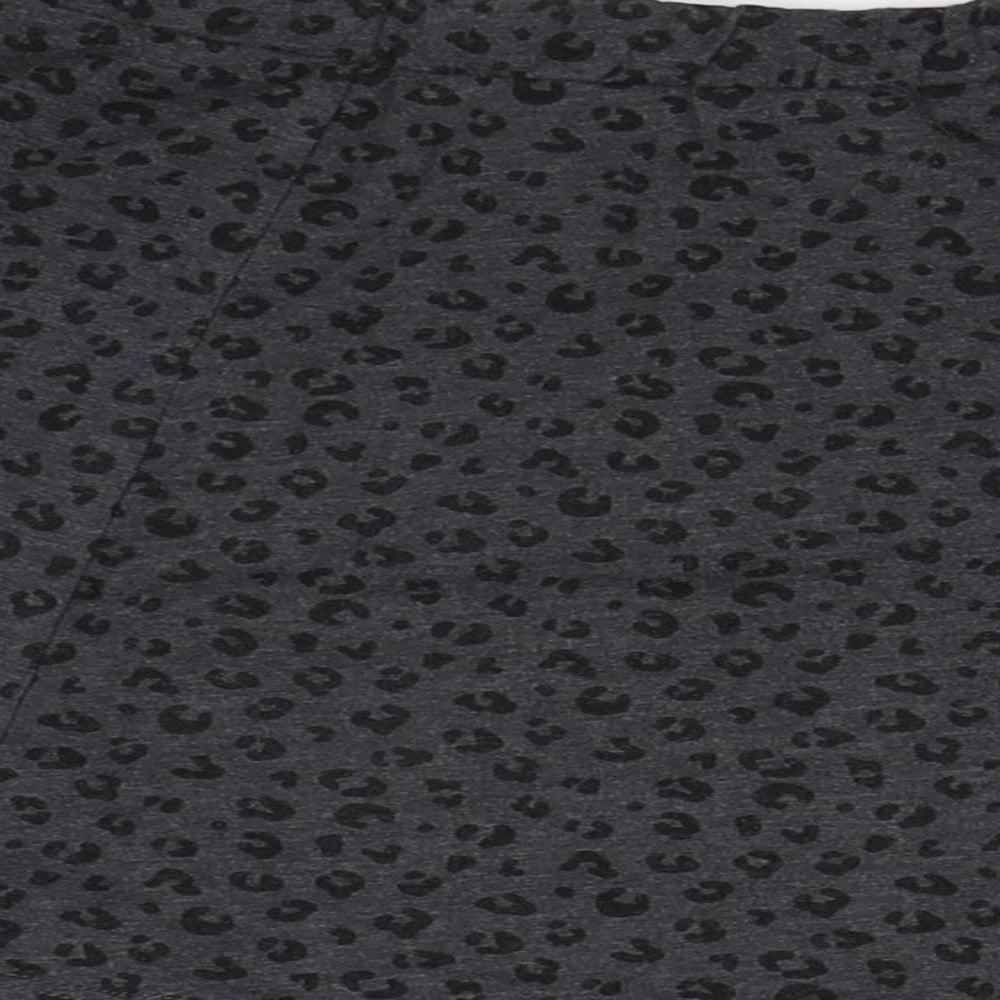 H&M Girls Grey Animal Print Skater Skirt Size 9-10 Years