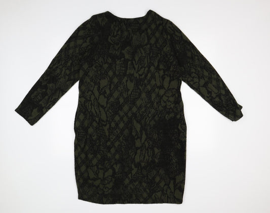 Preworn Womens Green Geometric Bodycon