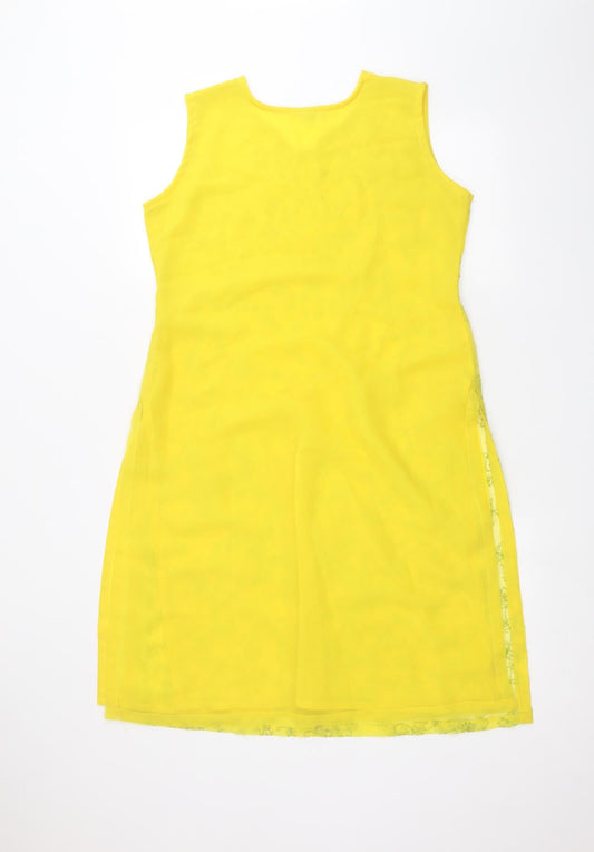 Preworn Womens Yellow A-Line Size 12