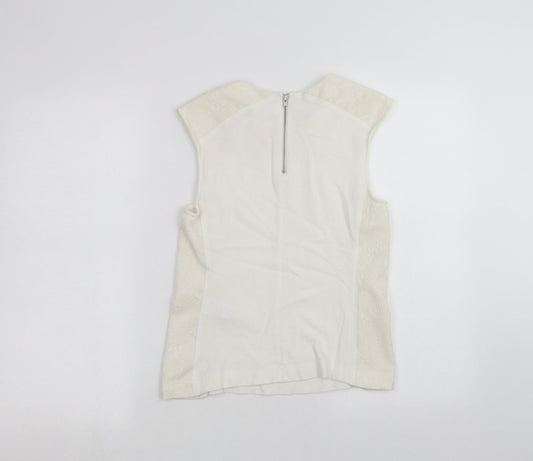 Warehouse Womens White Basic T-Shirt Size S