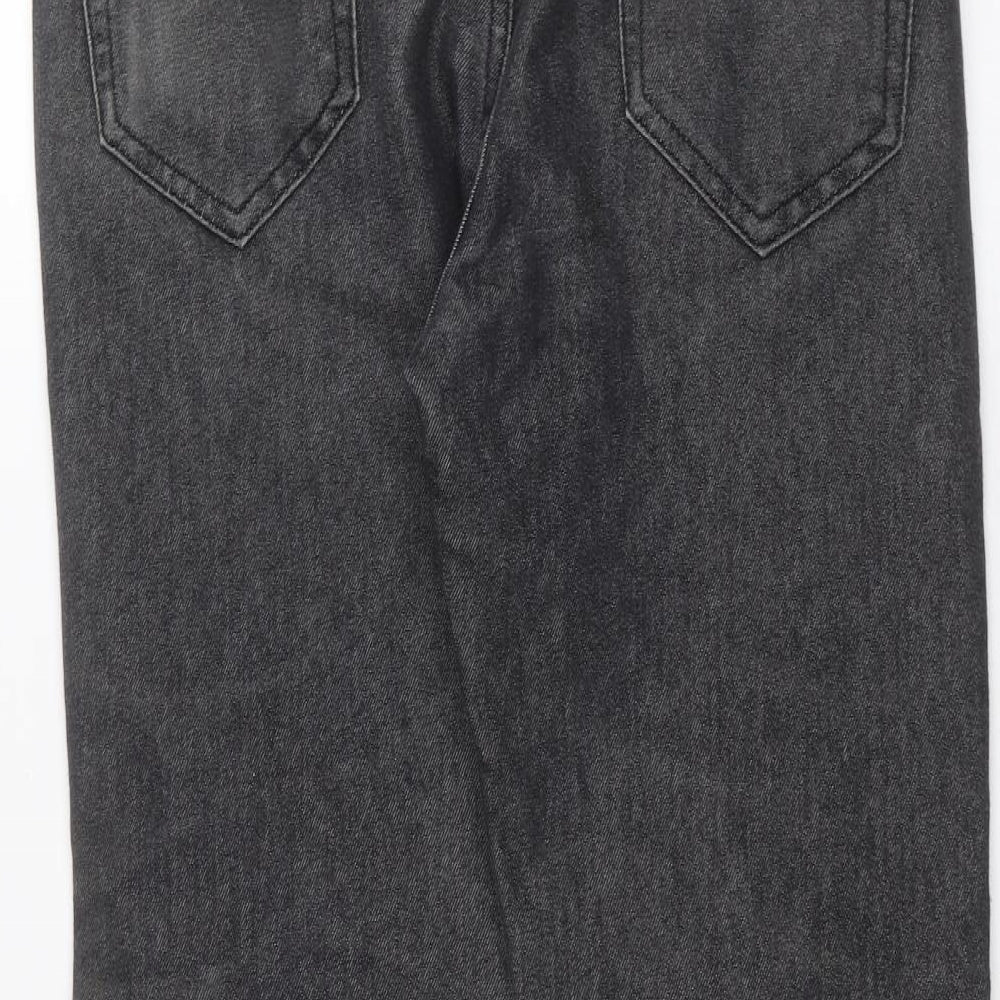 Mens UK Size 32 in Preworn Regular Fit Straight Black Jeans