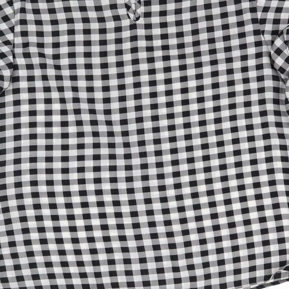 George Womens Multicoloured Plaid Basic Blouse Size 8