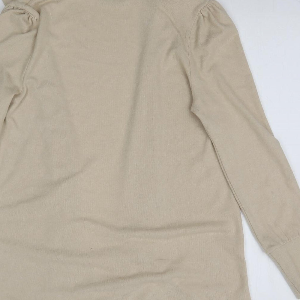 Brand and care label for George women’s beige knit cardigan jumper, size S