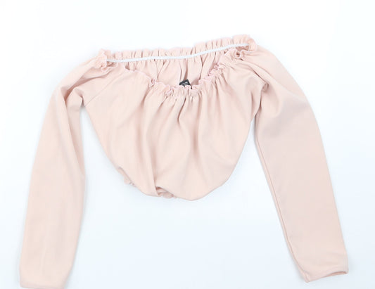New Look Womens Pink Cropped T-Shirt Size 6