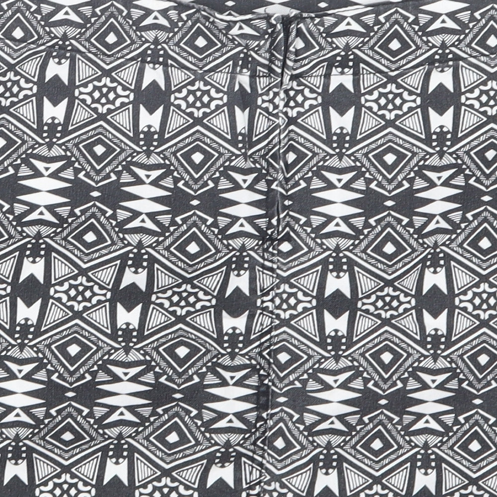 Divided by H&M Womens Black Geometric Straight & Pencil Skirt Size 8