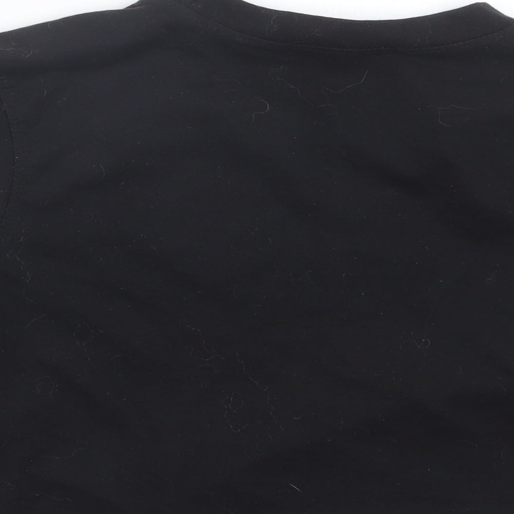 Womens UK Size 8 Missguided Black Cropped T-Shirt
