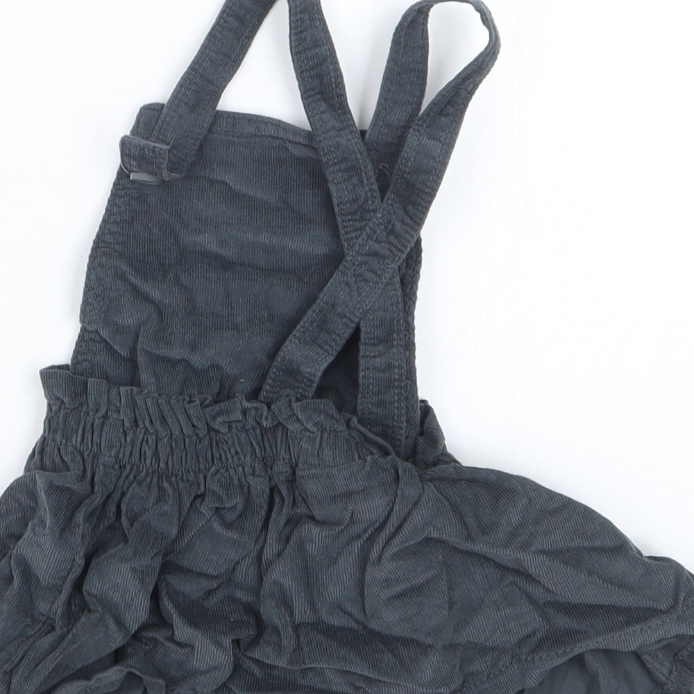 NEXT Girls Grey Pinafore/Dungaree Dress Size 3-6 Months