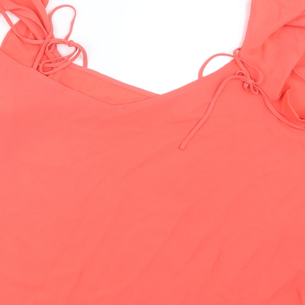 Womens UK Size 10 Topshop Orange Basic Blouse