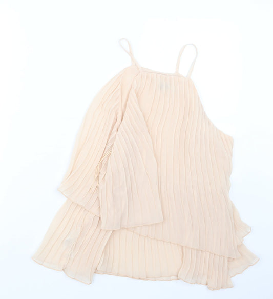 Miss Selfridge Womens Beige Basic Blouse Size 8