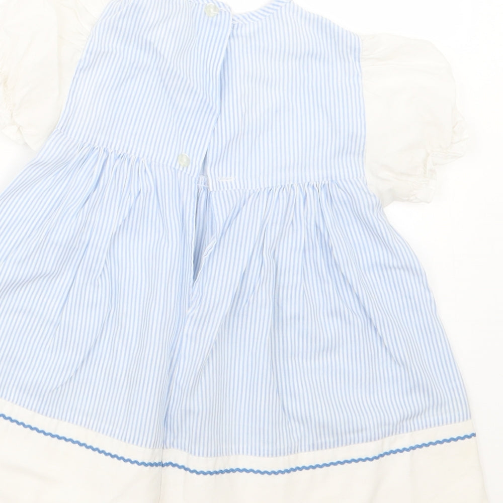 Debenhams Girls Blue Striped T-Shirt Dress Size 18 Months