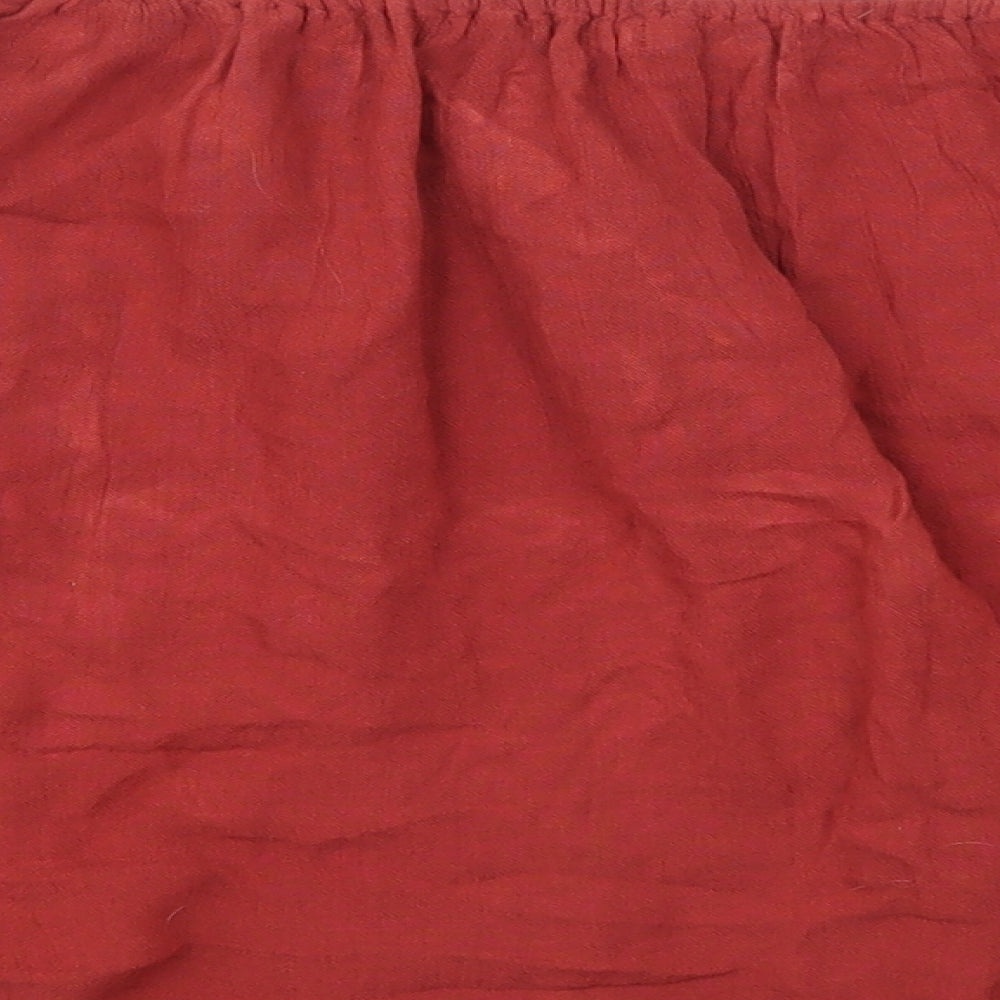 Boohoo Womens Red Basic Blouse Size 12